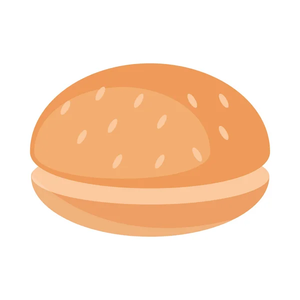 Panecillo de pan menú fresco panadería producto alimenticio icono de estilo plano — Vector de stock