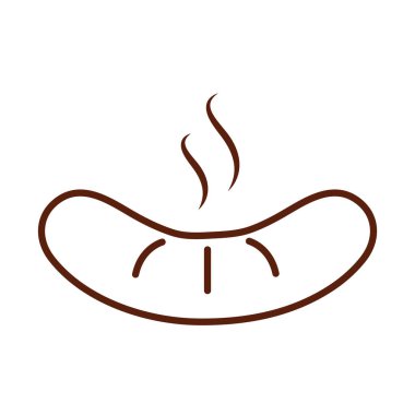 Fast food sıcak sosis akşam yemeği ve menü, lezzetli yemek ve sağlıksız çizgi tarzı ikon