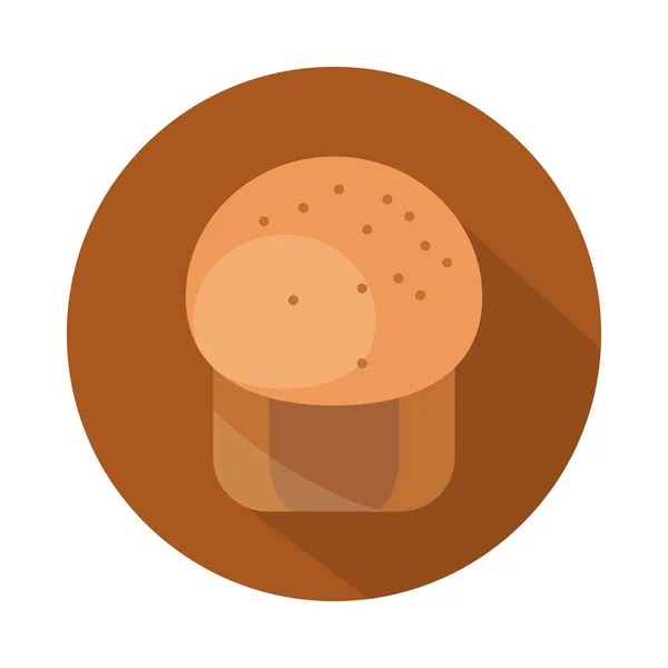 Bolo de pão menu padaria bloco de produtos alimentares e ícone plana — Vetor de Stock
