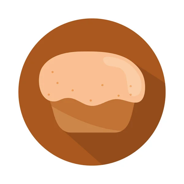 Brot Muffin Dessertmenü Bäckerei Lebensmittel Produktblock und flache Symbol — Stockvektor