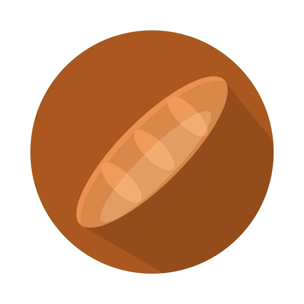 Brot Roggen Menü Bäckerei Lebensmittel Produktblock und flache Symbol — Stockvektor