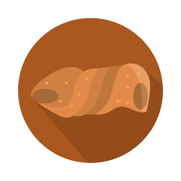 Rohlík s čokoládovým menu pekařský potravinářský produkt blok a plochá ikona — Stockový vektor