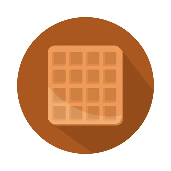 Waffle de pan menú de postres panadería bloque de productos alimenticios e icono plano — Vector de stock