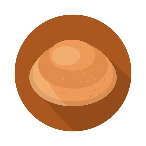 Bröd roll bulle meny bageri livsmedel block och platt ikon — Stock vektor