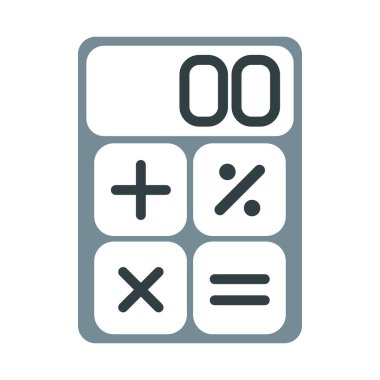 Hesap makinesi finansal ofis malzeme kırtasiyesi düz biçim simgesi