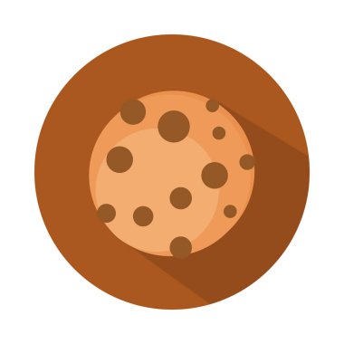 Çikolatalı kurabiye, çikolatalı fırın ürünleri bloğu ve düz simge.