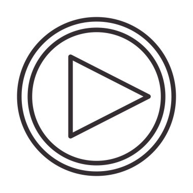 Sosyal medya video oynatıcısı düğmesi dijital internet ağı iletişim teknolojisi çizgi simgesi
