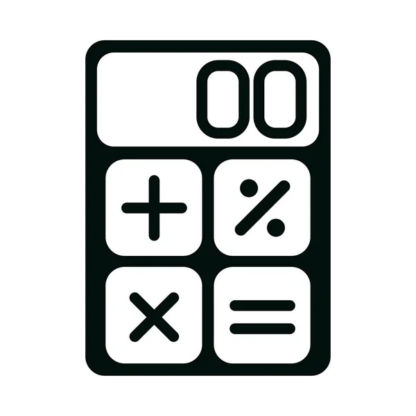 Икона линейного стиля работы канцелярских принадлежностей финансового офиса калькулятора — стоковый вектор