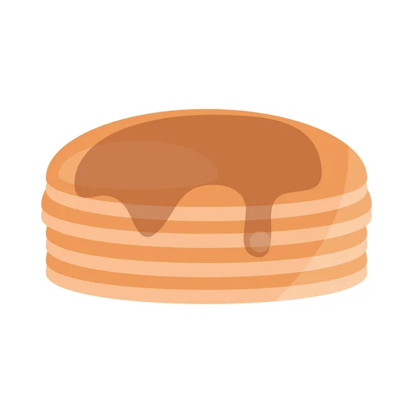 Bread pancakes with syrup menu bakery food product flat style icon — Stock Vector