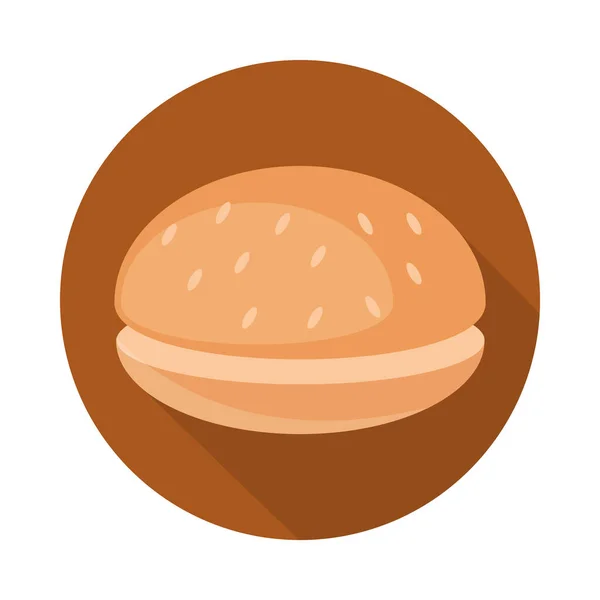 Хлеб булочка свежее меню хлебобулочные пищевые продукты блок и плоская икона — стоковый вектор