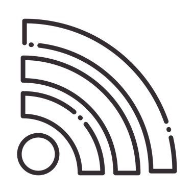 Sosyal medya dijital internet Wi-Fi iletişim teknolojisi çizgisi simgesi