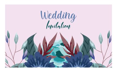düğün süsü çiçek ve şifalı otlar tebrik kartı ya da davetiye