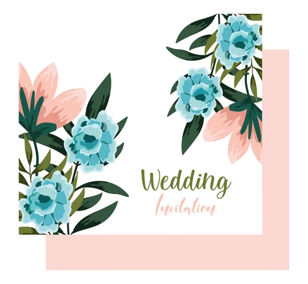 Bruiloft ornament bloemen decoratieve wenskaart of uitnodiging — Stockvector