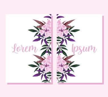 düğün davetiyesi çiçekler romantik dekoratif kart