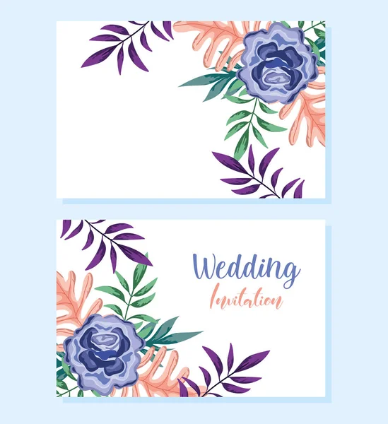 Hochzeitsschmuck florale dekorative Grußkarte oder Einladung — Stockvektor