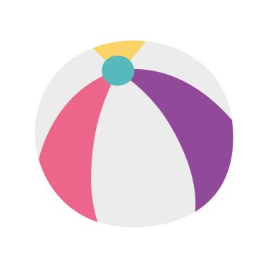 Plaj topu oyuncağı çizgi filmi izole tasarım simgesi beyaz arkaplan