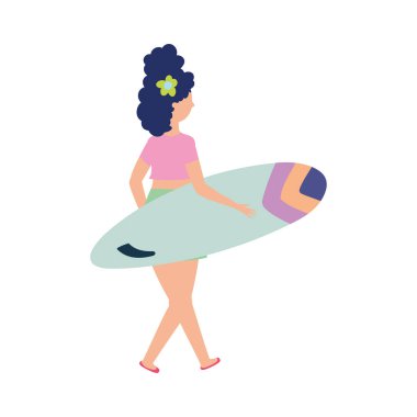 İnsanlar yaz tasarımı, sörf tahtası taşıyan kadın, sezon aktivitesi