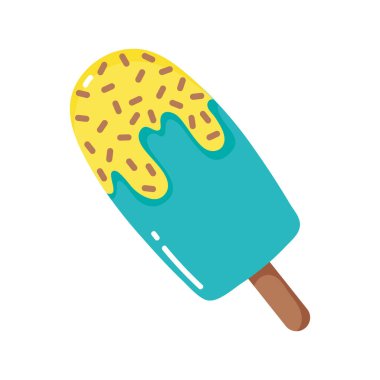 dondurma çubuk çizgi film izole tasarım simgesi