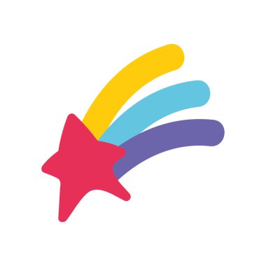 kayan yıldız gökkuşağı sihirli izole tasarım simgesi