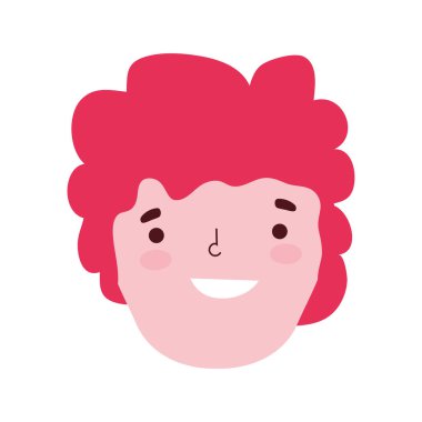 Genç adam karaktere bakıyor çizgi film izole tasarım simgesi beyaz arkaplan