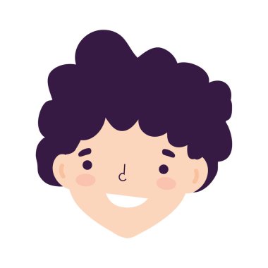 Genç adam karaktere bakıyor çizgi film izole tasarım simgesi beyaz arkaplan