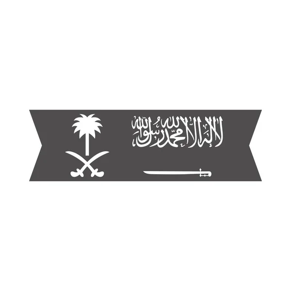 Suudi Arabistan Ulusal Günü, kurdele özgürlük silueti stili simgeyi kutluyor — Stok Vektör