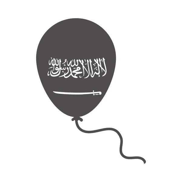 Saudiarabiska arabiska nationaldag, ballong dekoration firande siluett stil ikon — Stock vektor