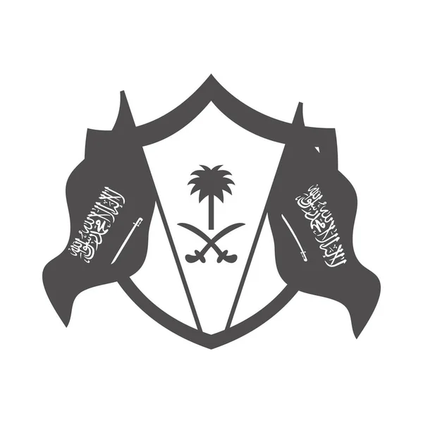 소디 아라 비아 (saudi arabia) 국경일, 국기 장식 실루엣 스타일의 아이콘 — 스톡 벡터