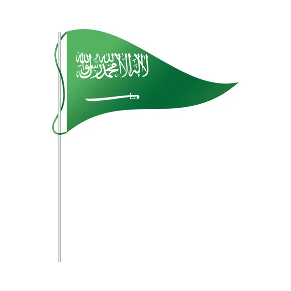 Hari nasional saudi arabia, melambaikan bendera segitiga ikon gaya gradien lambang hijau - Stok Vektor