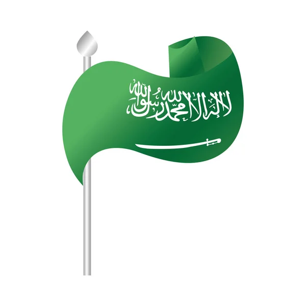 Arabe saoudienne fête nationale, drapeau vague patriotisme national gradient style icône — Image vectorielle