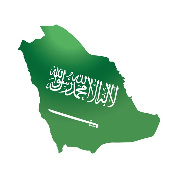 Saudská Arábie národní den, mapa země zelený symbol přechod styl ikona — Stockový vektor