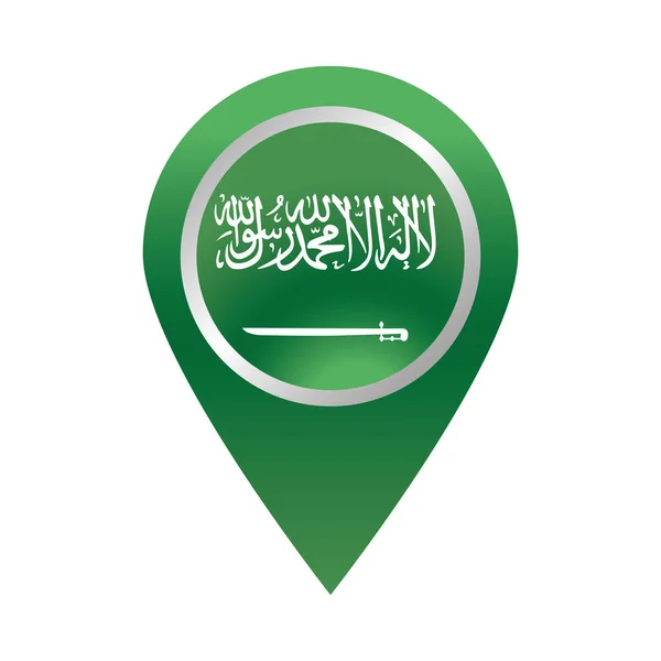 Saudi arabia national day, green location pointer navigation gradient style icon — Stock Vector