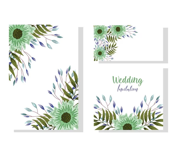 Ornamento do casamento floral decorativo cartão de saudação natural ou convite —  Vetores de Stock