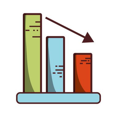 İş diyagramı ok simgesini izole tasarım gölgesini azalt