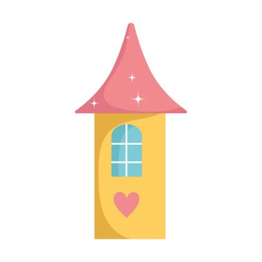 karikatür kulesi masal izole ikon tasarımı