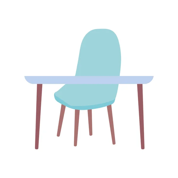 Meubles de table et de chaise design icône isolée confort — Image vectorielle