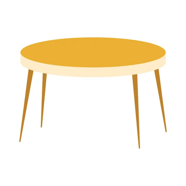 Wooden round table furniture isolated icon design — Stock Vector