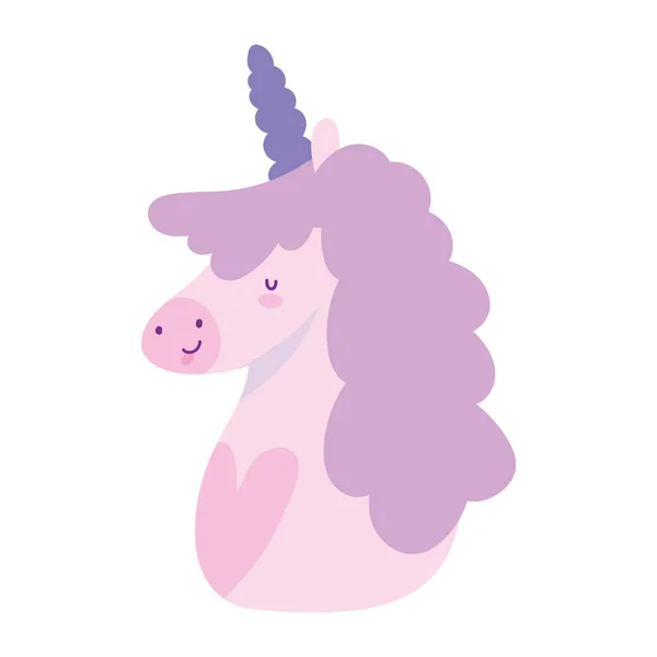 Unicornio místico magia fantasía animal dibujos animados aislado icono de diseño — Vector de stock