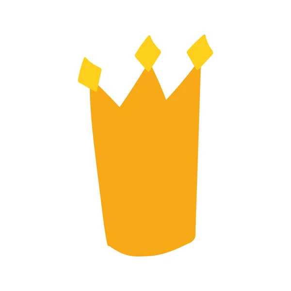 Ouro coroa realeza desenho animado design ícone isolado — Vetor de Stock