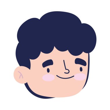 Mutlu adam yüzü çizgi film karakteri izole tasarım simgesi