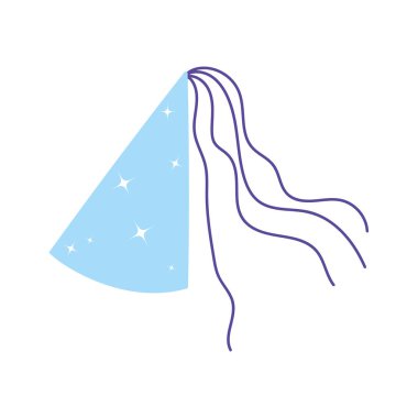 sihirli şapka dekorasyon karikatürü izole simge tasarımı