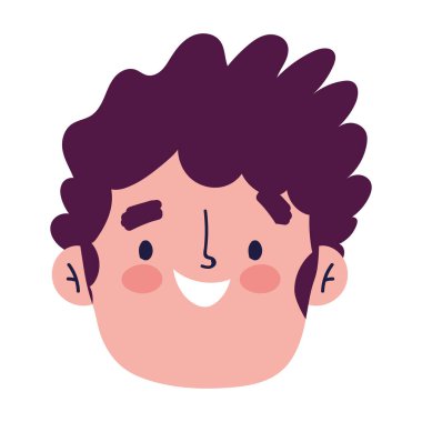 Genç adam çizgi film karakteri izole edilmiş simge tasarımı