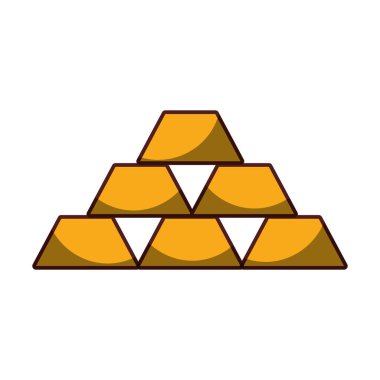 Altın külçeleri servet simgesi izole tasarım gölgesi