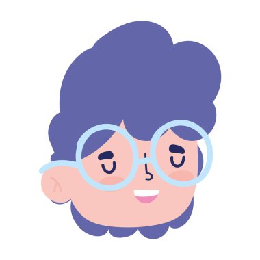 Mutlu adam yüzü çizgi film karakteri izole tasarım simgesi