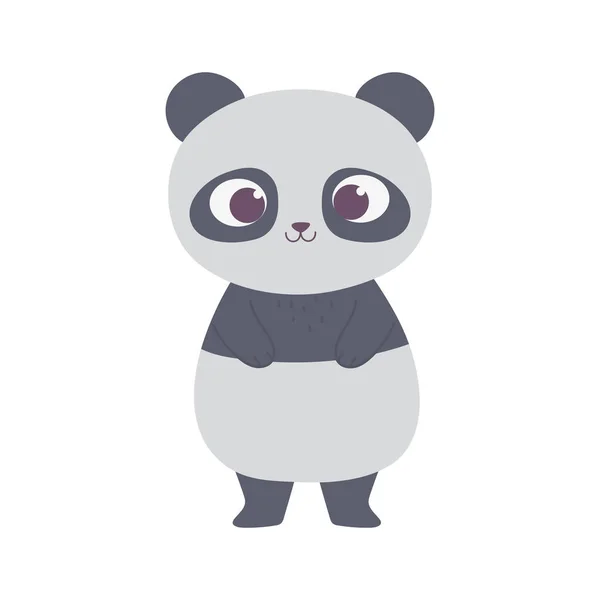 Mignon petit panda animal dessin animé isolé icône de conception — Image vectorielle