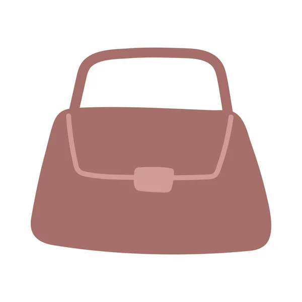 Brązowa torba żeńska akcesoria izolowane projekt ikona — Wektor stockowy