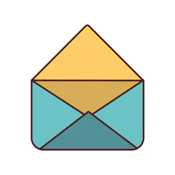 Sobre abierto correo mensajero icono diseño aislado sombra — Vector de stock