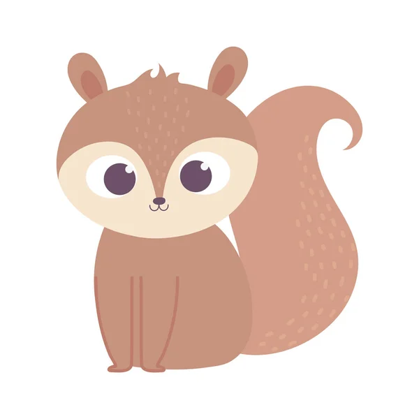 Lindo pequeño animal ardilla de dibujos animados icono de diseño aislado — Vector de stock