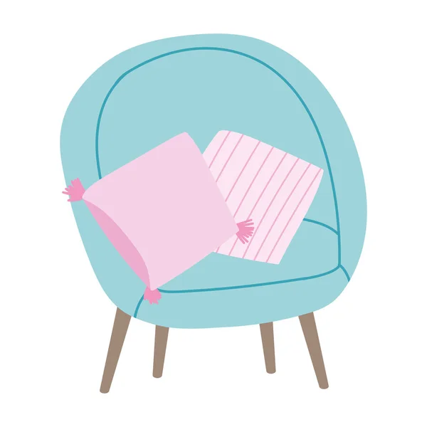 chair and cushions furniture decoration isolated icon design