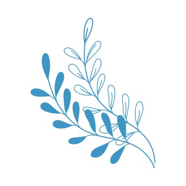 dal yaprağı doğası botanik karikatürü izole edilmiş ikon tasarımı